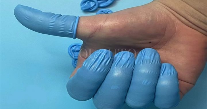 手指套无硫，蓝色手指套 Blue nitrile finger cots 天然防静电，无需任何esd涂层，优良的esd特性，耐溶剂：耐油，耐化学试剂SGS 认证，ROHS10项达标.稳定的质量可以得到保证